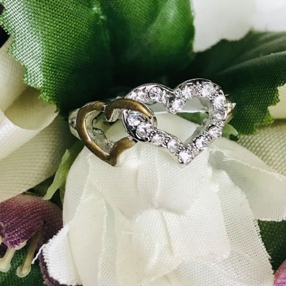 Double Heart S925 Sterling Silver Ring - Picture 2 of 4